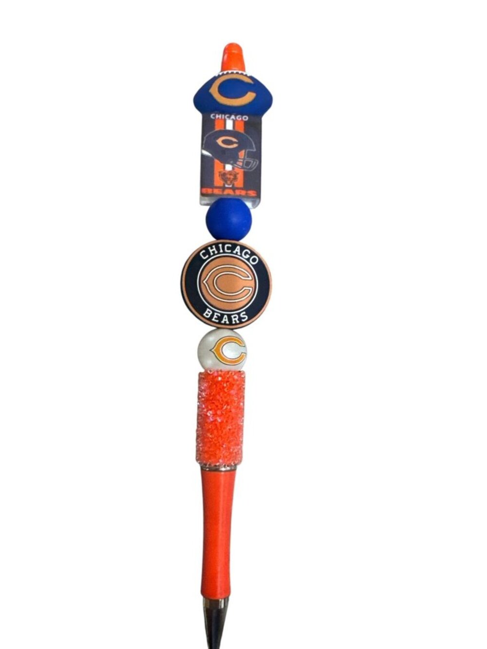 Chicago Bears Decorative Beaded Pen With Team Logo & Colors Office & Gift Item